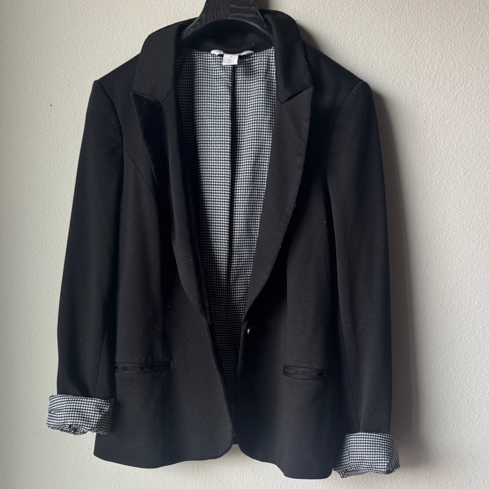WHBM Classic Blazer + Houndstooth Lining